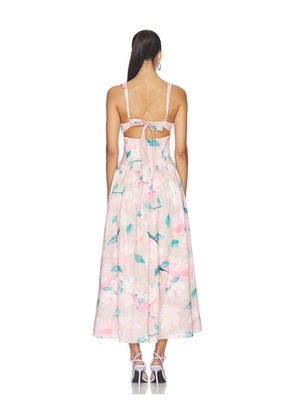 Bardot Cartia Printed Midi Dress in Pink. Size 10. Also in 4, 2, 6, 12.