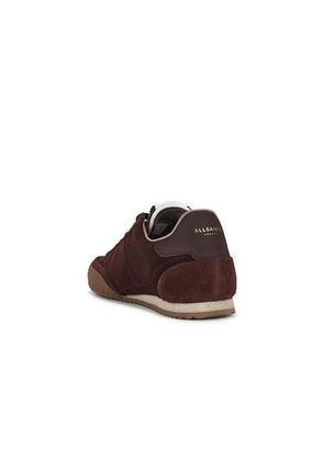 ALLSAINTS Harri Sneaker in Burgundy. Size 6. Also in 7, 8, 9.