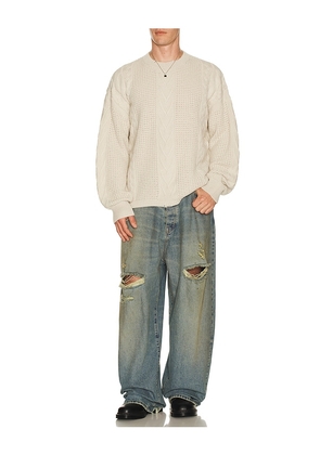 ALLSAINTS Tenter Crew Sweater in White. Size M. Also in S, L, XL/1X.