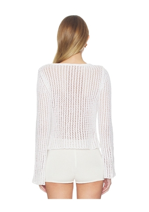 ASTA RESORT Fernanda Crochet Cardigan in White. Size M. Also in XS, S, L.