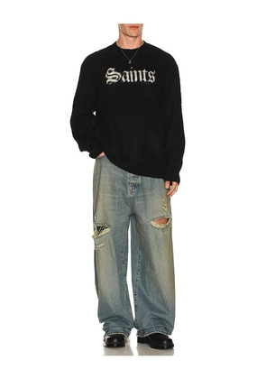 ALLSAINTS Saints Crew Sweater in Black. Size M. Also in S, L, XL/1X.