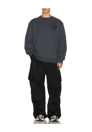 ALLSAINTS Orlando Crew Sweatshirt in Blue. Size M. Also in S, L, XL/1X.