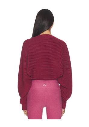 Beyond Yoga Relaxed Shrug Sweater in Burgundy. Size S/M. Also in XXS/XS, L/XL.