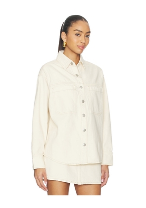 DL1961 Addison Denim Overshirt in Cream. Size L. Also in XS, S, M.