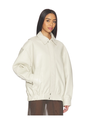 AGOLDE Aston Bomber Jacket in Ivory. Size M. Also in XS, S, L.