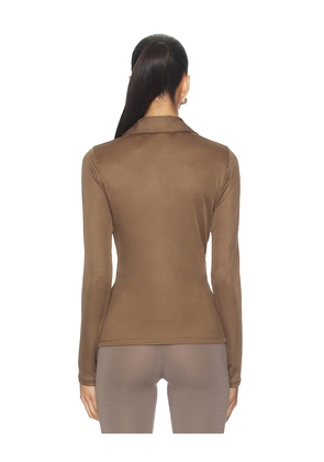 Citizens of Humanity Shaea Polo Shirt in Brown. Size M. Also in L, S, XL, XS.