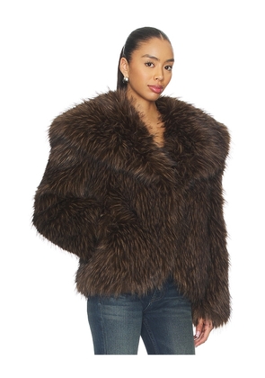 Apparis Yara Fox Coat in Brown. Size S. Also in XXS, XS, M.