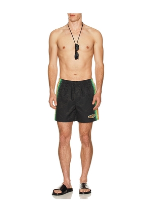 Casablanca Monogram Swim Shorts in Black. Size M. Also in S, XL/1X, XXL/2X.