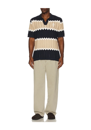 Agua Bendita Aron Polo Shirt in Stripes. Size M. Also in L, S.