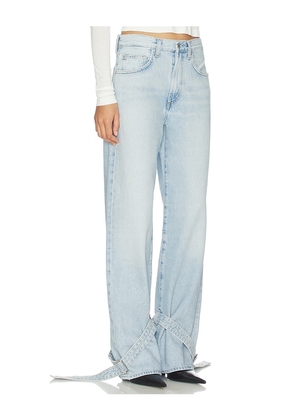 AGOLDE Cinched Hem Loose Taper Jeans in Blue. Size 25. Also in 24, 26, 28, 29, 33, 34.
