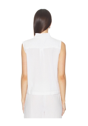 Bobi Pintuck Sleeveless Top in White. Size M. Also in XS, S, L, XL.