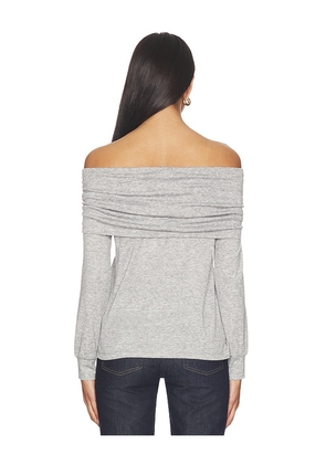 Bobi Off The Shoulder Date Top in Light Grey. Size M. Also in XS, S, L, XL.