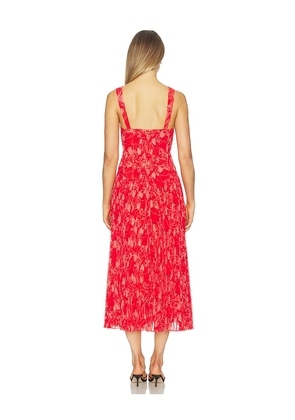 Cinq a Sept Botanical Floral Pascual Dress in Red. Size 00. Also in 0, 2, 4, 6, 8, 10.