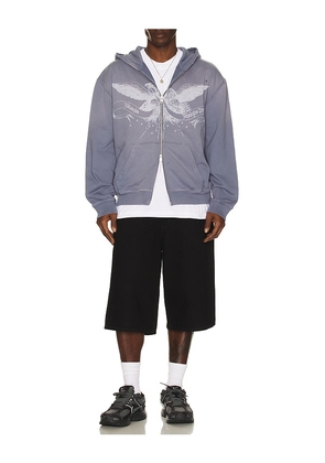 ALLSAINTS Aeterna Zip Through Sweater in Blue. Size M. Also in S, L, XL/1X.