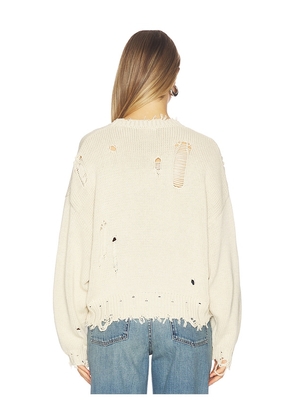 Denimist Oversized Cropped American Flag Sweater in Tan. Size M. Also in L, S, XS, XXS.