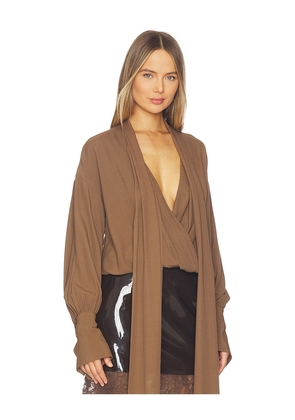 Blumarine Marocaine Top in Brown. Size 36. Also in 38, 40, 42.