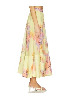 HEMANT AND NANDITA Midi Skirt in Lemon. Size S. Also in XS, M, L, XL, XXL.