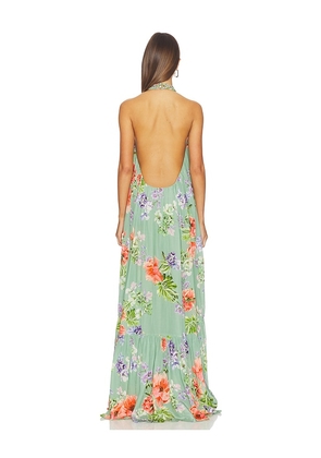 HEMANT AND NANDITA Maxi Dress in Sage. Size XS. Also in L, XXL.