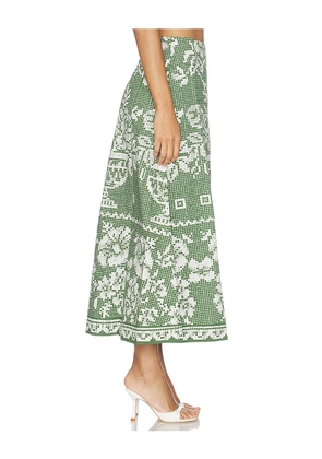 Cleobella Jasmine Ankle Skirt in Green. Size L. Also in S, XS, M, XL.