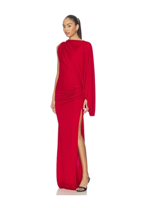 The Andamane Selene One Shoulder Maxi Dress in Red. Size 40/S. Also in 38/XS.