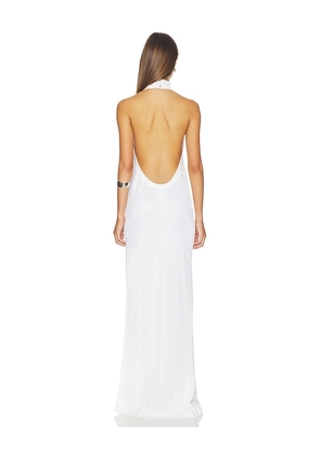 The Andamane Cleo Halterneck Maxi Dress in White. Size 40/S. Also in 42/M.