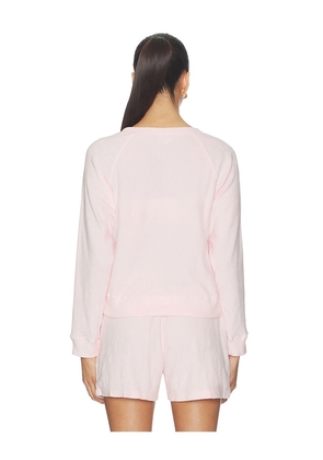 Bobi Raglan Pullover in Pink. Size M. Also in XS, S, L.