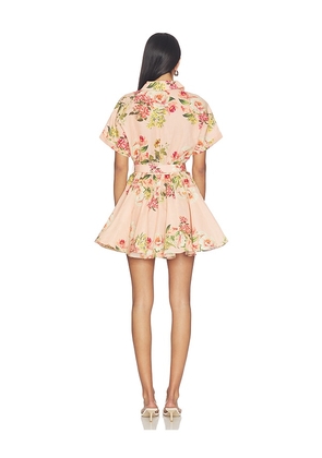 HEMANT AND NANDITA Short Dress With Buckle Belt in Peach. Size S. Also in XS, M.