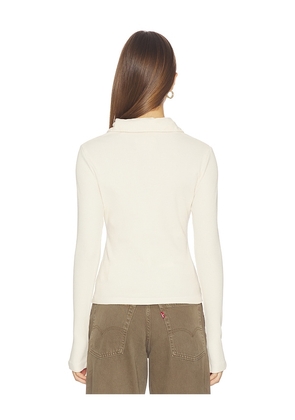 Citizens of Humanity Brea 60's Polo Shirt in Cream. Size L. Also in XS, S, M.