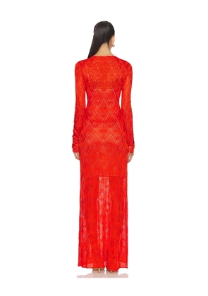Blumarine Long Knit Dress in Orange. Size L. Also in M, S, XS.