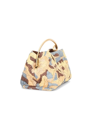 Cult Gaia Lalli Top Handle Bag in Baby Blue,Beige.