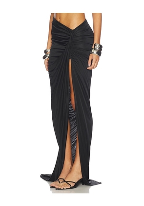 Atlein Draped Asymmetric Skirt in Black. Size 36/2. Also in 38/4, 40/6.