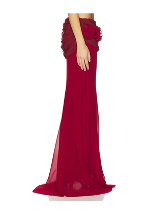 Aniye Records Tecla Long Skirt in Red. Size XS. Also in S, M.