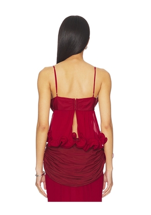Aniye Records Tecla Wrap Top in Red. Size XS. Also in S, M, L.