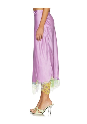 Donde Esteban Lila Salpicon Long Skirt in Lavender. Size L. Also in S, M.