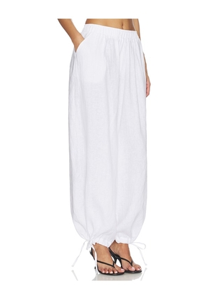 AEXAE Linen Balloon Pant in White. Size L. Also in XS, S, M.