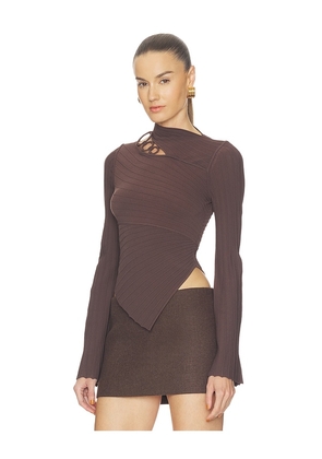 Cult Gaia Tayla Top in Brown. Size XXS. Also in L, S, XL, XS.