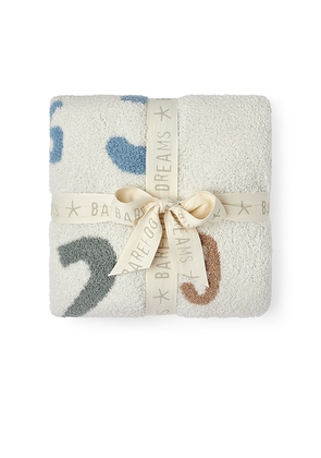 Barefoot Dreams Cozychic Number Stroller Blanket in Cream.