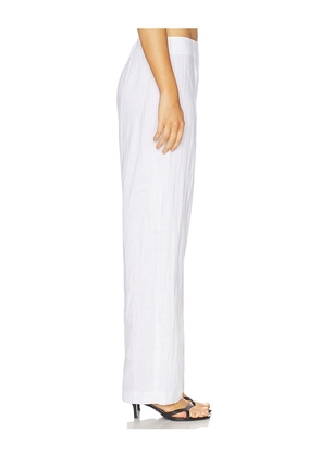 AEXAE Linen Flat Pant in White. Size L. Also in XS, S, M.
