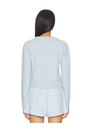 Bobi Classic Slim Cardigan in Baby Blue. Size XS. Also in S, L, XL.