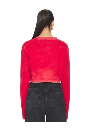 COTTON CITIZEN The Tokyo Crop Shirt in Red. Size XS. Also in S, M.