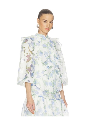 ELLIATT Cleo Top in Ivory,Blue. Size XS. Also in S, M, L.