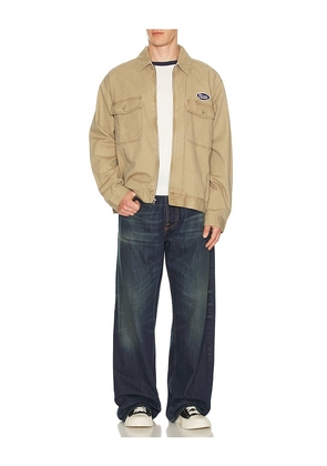 Brixton Trademark Lightweight Garage Jacket in Tan. Size S. Also in L, M, XL/1X.