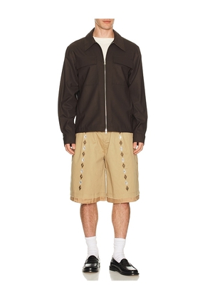Birth Of Royal Child Gemstone Bermuda Shorts in Tan. Size S. Also in M, L, XL/1X.