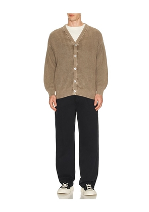 Devereux Golf The Fisherman Rib Cardigan in Neutral. Size S. Also in M, L, XL/1X.