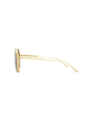 Bottega Veneta Aviator Sunglasses in Metallic Gold.