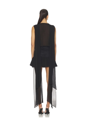 Blumarine Georgette Dress With Jersey in Black. Size 36. Also in 38, 40.
