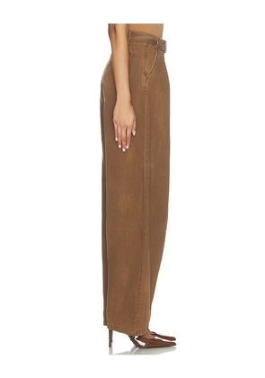 Blumarine Canvas Wide Leg in Brown. Size 36. Also in 38, 40.