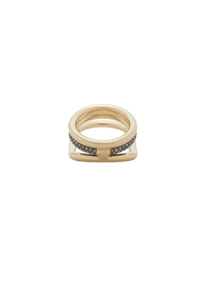 Demarson Farah Hand Ring in Metallic Gold.