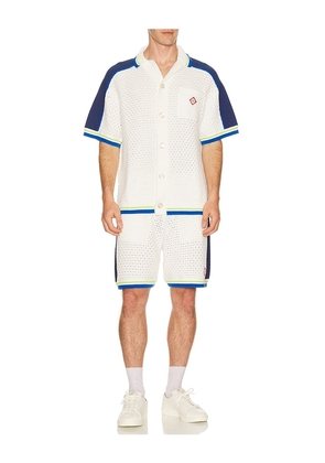 Casablanca Crochet Shirt in White. Size M. Also in S, L.