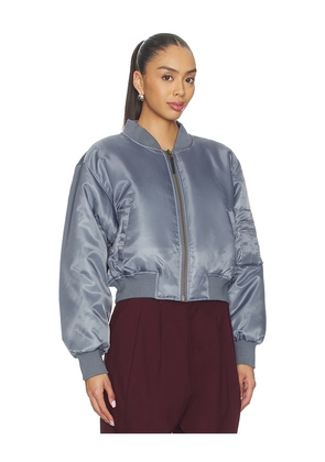ANINE BING Cropped Leon Bomber in Slate. Size XS. Also in L, M, S.